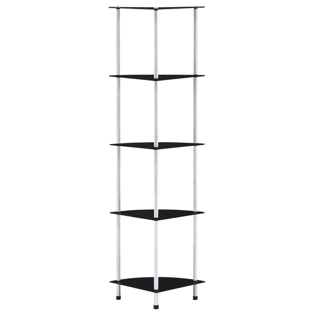 vidaXL Etagère à 5 Niveaux Bibliothèque Meuble de Rangement Etagères à Livres Meuble à Livres Salon Bureau Maison Vitrine Transparent 40x40x130 cm Verre Trempé