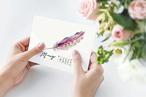 Boho Thank You Cards - 48-Count Modern Chic Thank You Notes, Bulk Thank You Cards with Envelopes, 4 x 6 Blank Notecards for Bridal Shower/Baby Shower/Wedding All Occasions - Thumbnail 3