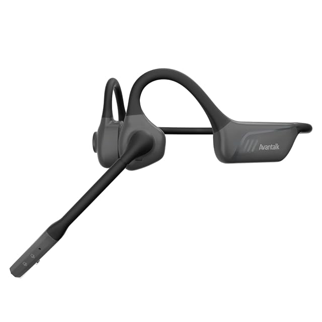 Avantalk Lingo - Open-Ear Bluetooth Headphones Noise-Filtering Microphone for PC Computer Laptop Phone Wireless Headset Earbuds with Surroundings