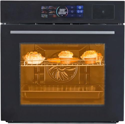 24" Single Wall Oven: Stainless Steel, Black, ETL Certified, 70L