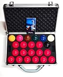 SGL ARAMITH PREMIER 2 1/16' FULL SIZE SNOOKER BALLS WITH ALUMINIUM CARRYING...