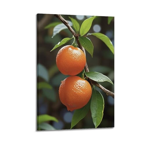 Poster mural artistique orange 50x75cm suspendre