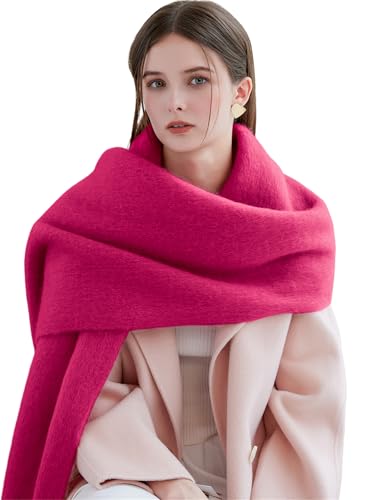 YloveM schal weich damen winter,long dicker weich schal,tartan weihnachtsschal XXL Magenta