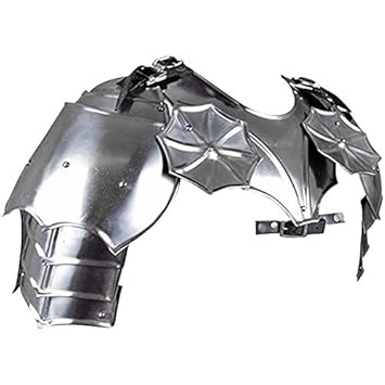 Gothic Shoulder Guard armour Gorget with Pauldrons - Metallic