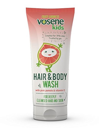 Fruity Goodness VOSENE Kids Hair & Body WASH with Pink Pomelo & Vitamin C for Deeply CLEANSED Hair & Skin