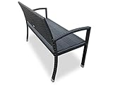 Deuba Gartenbank Poly Rattan 2-Sitzer UV-Lichtbeständig Sitzkomfort Parkbank Bank Sitzbank - 3