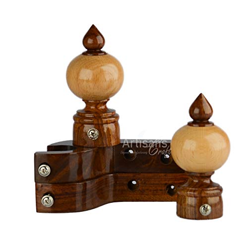 ARTISANS Craft Wooden Curtain Rod Brackets & Finials for 1'' Inch, Drapery Holder