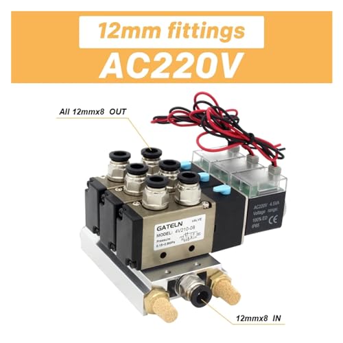 Électrovanne 5 voies 24V CC haute précision pour pilotage de vérin double effet - 3