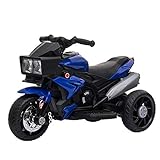 Aosom Kids Electric Pedal Motorcycle Ride-On Toy 6V Battery Powered w/ Music Horn Headlights Motorbike for Girls Boy 37 Months and up Blue