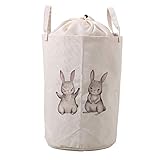 LifeCustomize Large Laundry Hamper Basket Bunny Shy Rabbit Animals Clothing Storage Bins Boxes Organ