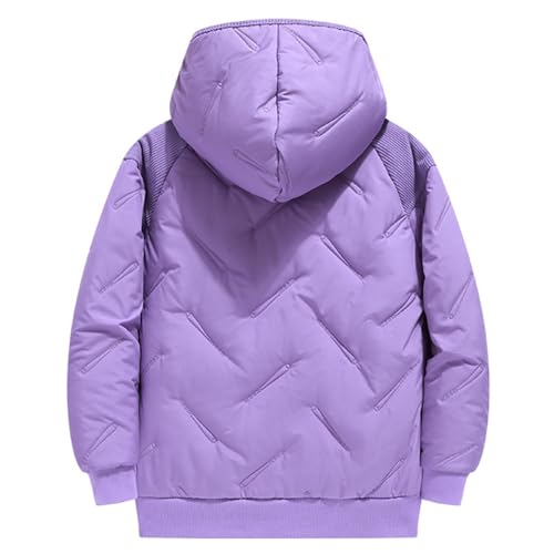 Boys Girls Fleece-Lined Hooded Outwear Zip up Thick Warm Puffer Jackets Winter Windproof Quilted Down Coats with Pockets2