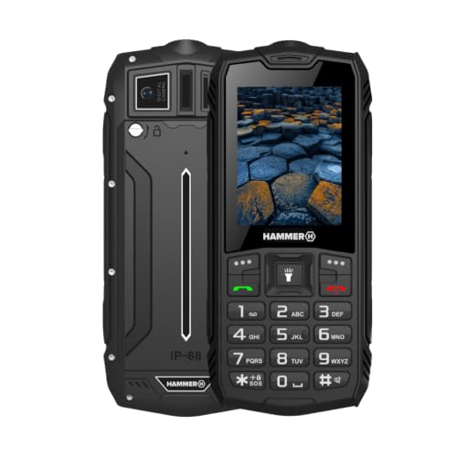 Hammer H Basalt Outdoor Handy ohne Vertrag, 2.4 Zoll Farbdisplay, Robust, Mega Batterie 1800 mAh...