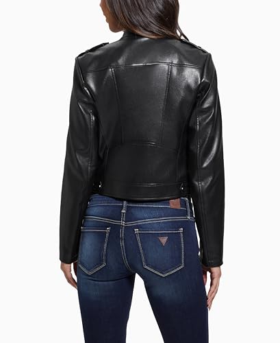 GUESS Women's Montecarla Faux Leather Fitted Jacket2