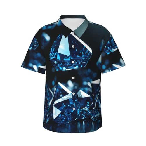 Chemise hawaïenne homme diamant avec short de plage boutonné d'été décontracté