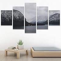 SIGNWIN 5 Panel Canvas Wall Art Skyline Sunset for Home Decorations Ready to Hang - 60