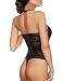 Womens Teddy Halter Crotchless Lingerie One Piece Open Crotch Lace-up Ribbon Bodysuit Plus Size by Aoymay
