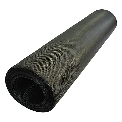 The Mesh Company Insect Fly Mosquito Netting Mesh Roll Durable Insect Mesh Screen Roll For Door and Window Blocks Fruit Flies, Bees, Bugs, Spiders and Moths (3m x 600mm Black Fibreglass Roll) Cover