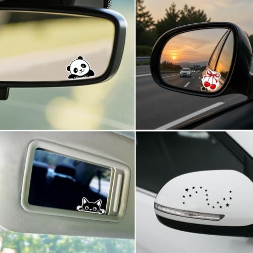 2Pcs Watching Dog Car Rearview Mirror Sticker Waterproof Vinyl Decal - 5