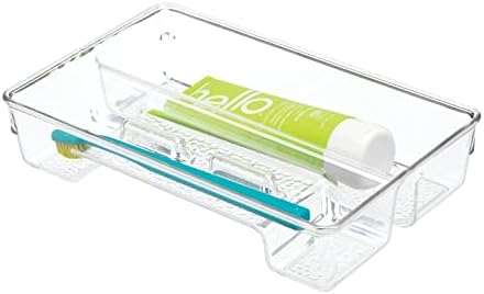 mDesign Plastic Toothbrush Holder, Storage Organizer Bin for Bath...