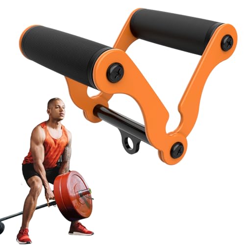 Panulix V Bar(Orange) T-Bar Row Landmine Handle Attachment for Barbell Bars Solid Mine Double D Row Handle Grips with Non-Slip Rubber Grips T-Row Attachment for Olympic Strength Training Bars