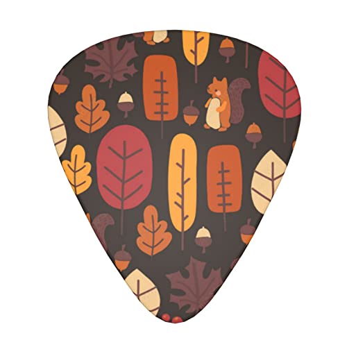 Autumn Forest Lot de 12 médiators pour guitare acoustique électrique Motif écureuil mignon - Les Beatles, Paul McCartney, John Lennon, RIngo Starr, George Harrison Autumn Forest Lot de 12 médiators pour guitare acoustique électrique Motif écureuil mignon