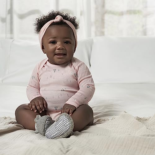 Image of Gerber Baby Bodysuits Long-Sleeve Cotton Onesies 6-Pack for Girls Newborn