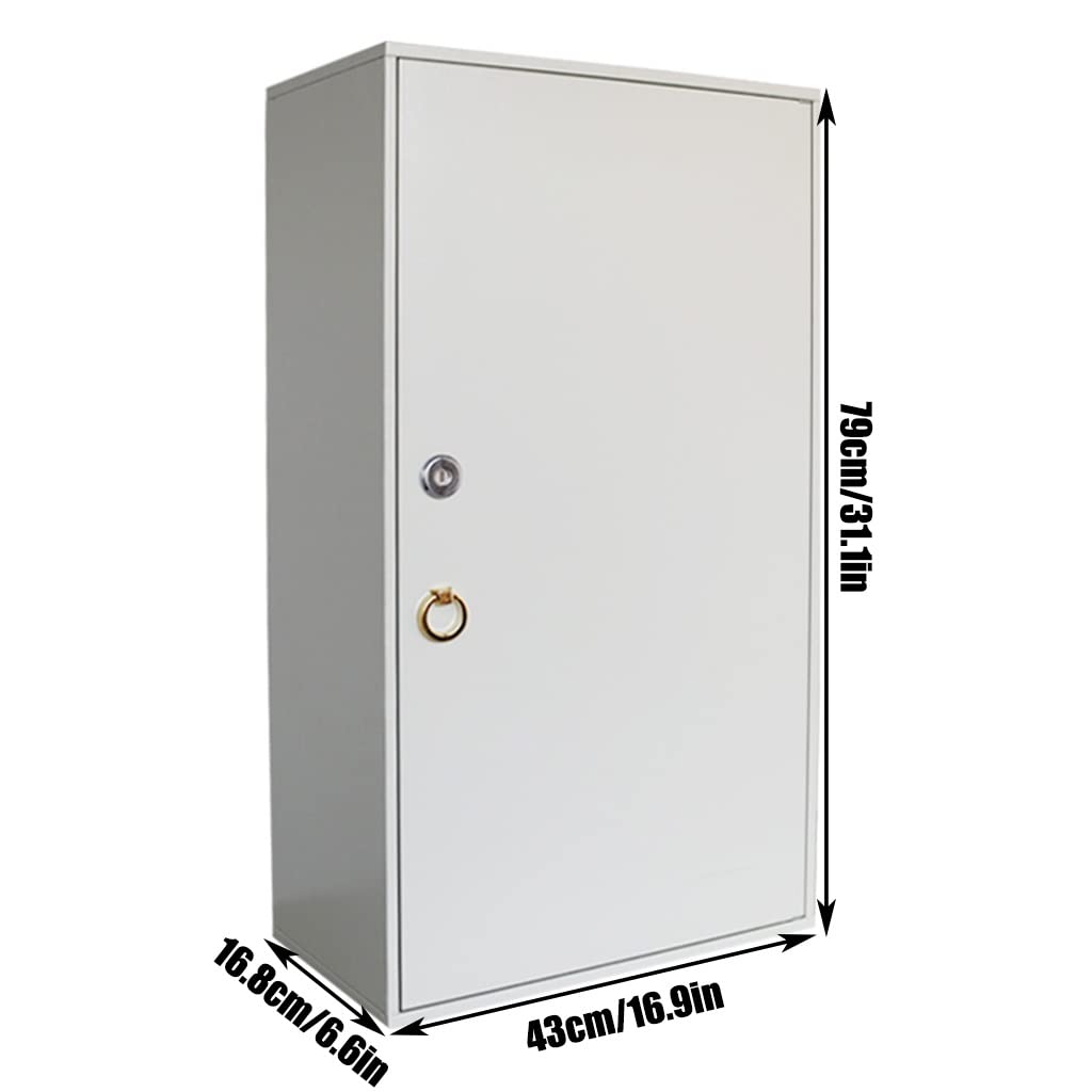 Armario de acero para llaves montado en la pared con cerradura Securi y llavero nizer ideal para el hogar u oficina (plateado 450)