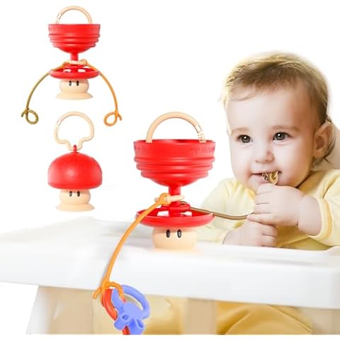 Aprilwolf Suction Cup Toys Holder for High Chair, Stroller & Teething Toys for Babies 6-12 Months and Toddlers, 2 Tethers Keep from Falling, Great for Restaurant and Travel Cover