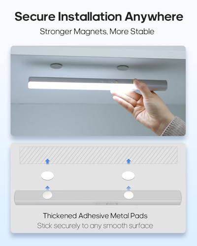 Image of Under Cabinet Lights, 11.8 Inch Motion Sensor Lighting Indoor, 1800mAh Rechargeable Battery Operated Wireless Closet Lights, Magnetic Dimmble Under Counter Lights for Kitchen (2 Pack)