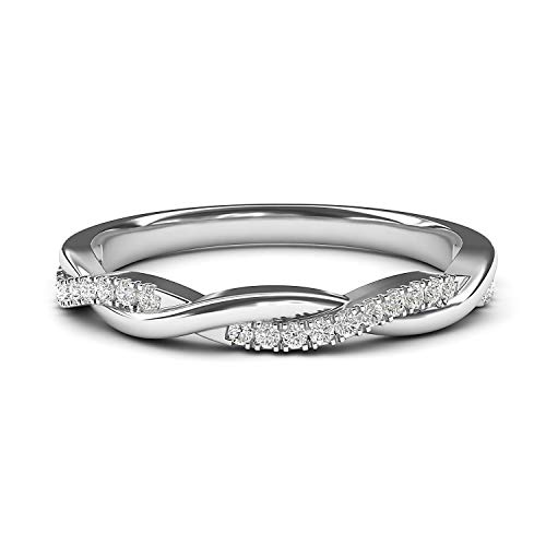 Sterling Silver 2.5mm Petite Twisted Vine Moissanite or Simulated Diamond Ring Wedding Band Matching Ring