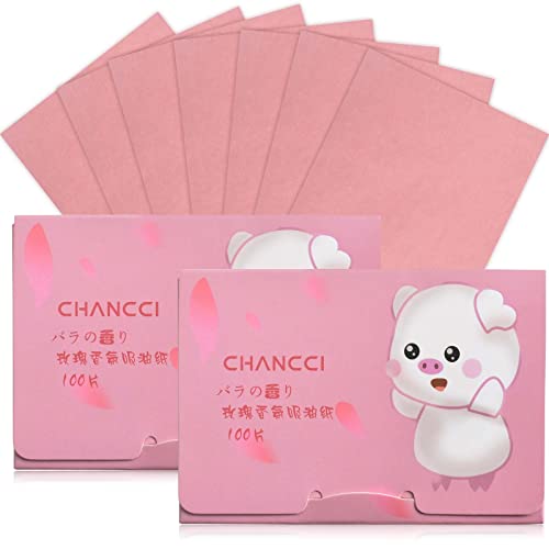 200 Hojas Papel Secante de Aceite, Absorbente de Facial, Papel Absorbente de Aceite Facial Natural para el Cuidado de la Piel Grasa