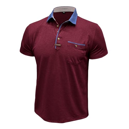 SEGANUP Men's Casual Collared Polo Shirts Cotton Short Sleeve Golf Shirts Fashion Basic Shirts with Pocket4