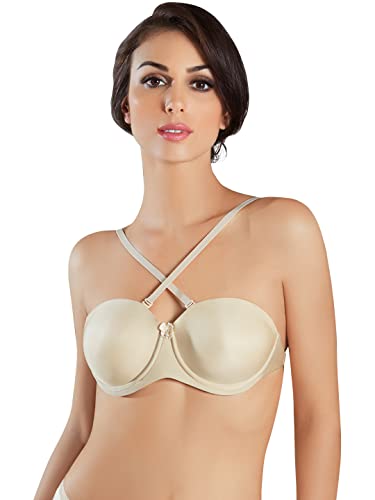 Image of SONARI Dazzle Womens Lightly Padded Balconette Bra| Underwired, Strapless, Backless, Low Coverage, Hand Washable, Regular Wear (DB555, Pack of 1)