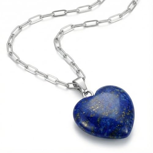 DPHINI Natural Gemstone Heart Necklace...