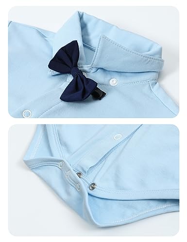 Image of A&J DESIGN Baby Boys Suits Infant Gentleman Formal Wedding Suspenders Outfit with Bowtie