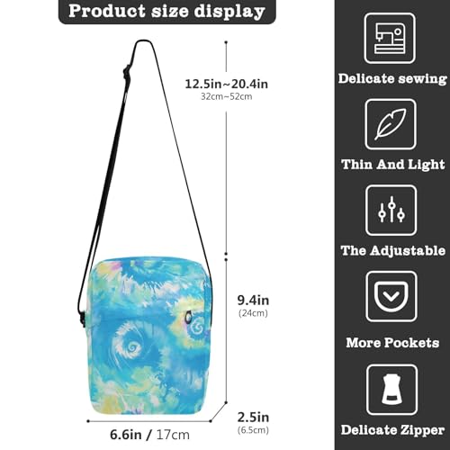 KLL Vibrant Tie-dye Color Explosion Design mens messenger bag crossbody Vegan Leather shoulder bag men Shopping Shoulder Hand Bag For Woman3