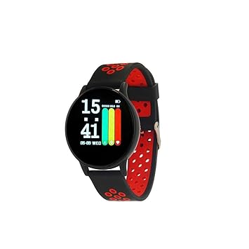 Blackzone X1 Guru Round Dial Smart Watch for Kids with Single Point Touch Function, OLED Display, 4-5 Days Battery Life, Activities Tracker, Sleep Quality Information, Measure BP & Heart Rate (Red)