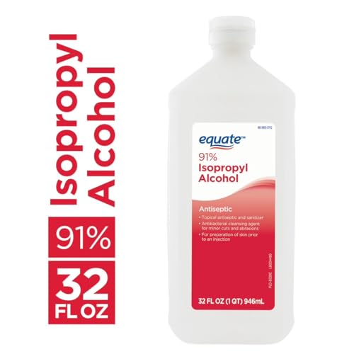 Equate Isopropyl Alcohol 91%, 32 FL Oz | Antiseptic & Cleaning Solution, 2 Pack