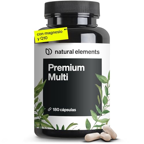 Multivitaminas y Minerales - 25 sustancias vitales - Vitaminas A B C D3 E K, Zinc, Magnesio, CoQ10, Selenio, OPC y más - Materias primas de primera calidad para tu sistema inmunitario - 180 Cápsulas Multivitaminas y Minerales - 25 sustancias vitales - Vitaminas A B C D3 E K, Zinc, Magnesio, CoQ10, Selenio, OPC y más - Materias primas de primera calidad para tu sistema inmunitario - 180 Cápsulas