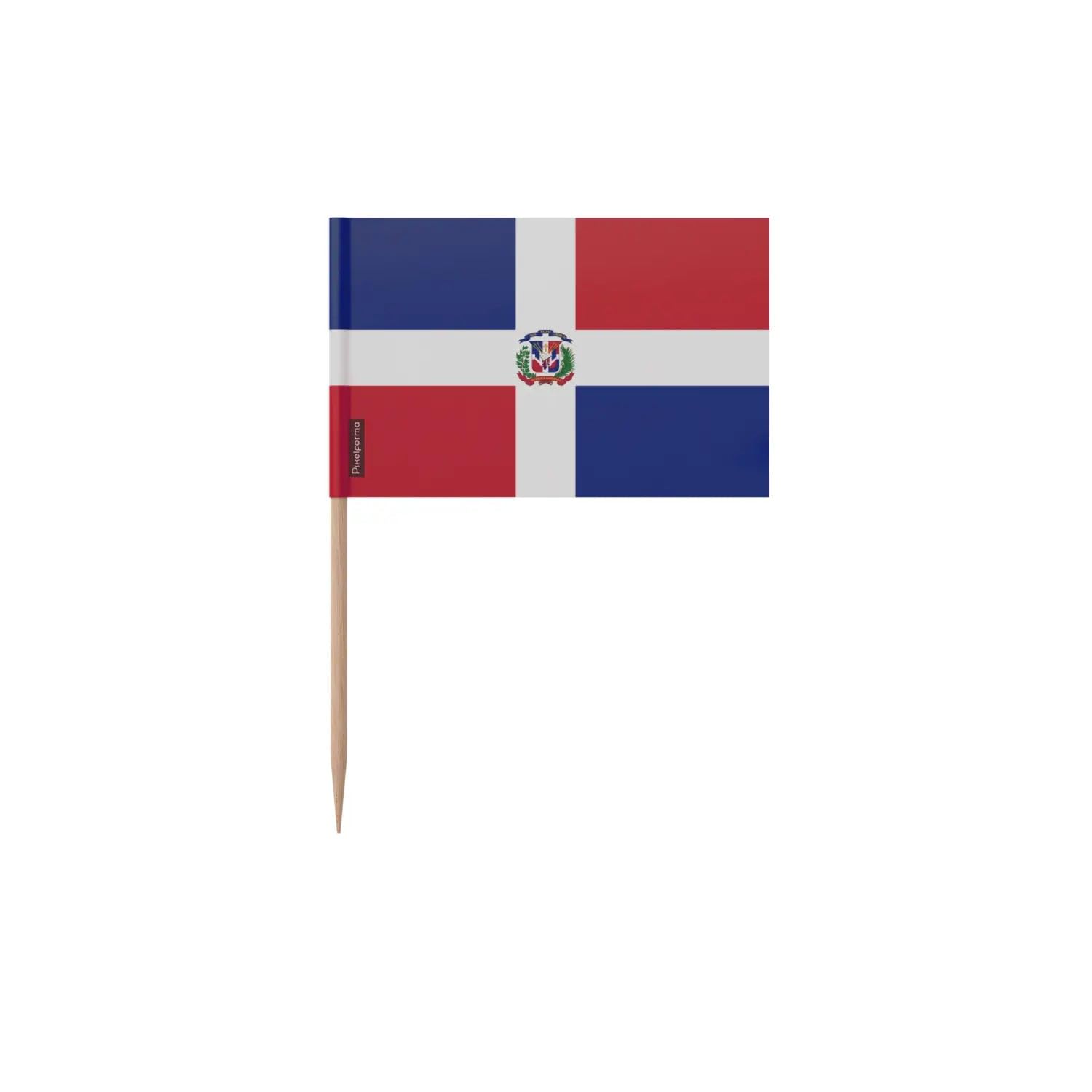 Cure-Dents Drapeau République Dominicaine 6.5cm 100pcs Pique Bois Apéritif Décoration Cocktail