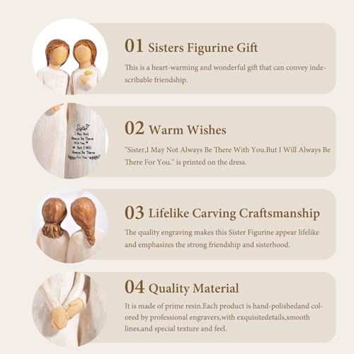 Sister Gifts for Women,4.90” Sister Gifts Figurine for Best Friend,Sister Birthday Gifts,Sisters Gifts from Sister,Women Gifts for Sister and Best Friend on Birthday and Sisters' Day - Image 6