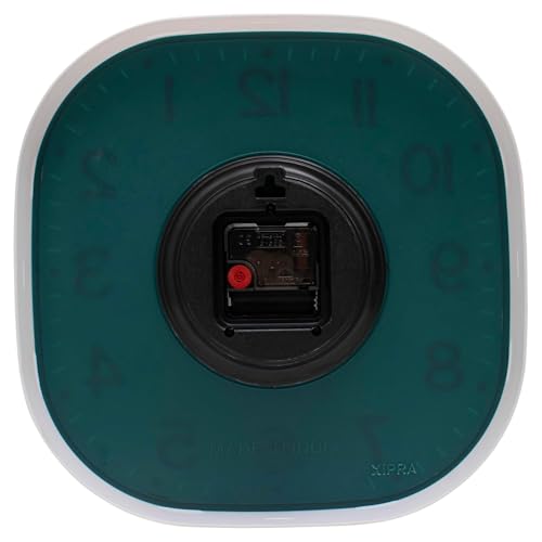 Image of TEKCOOL Plastic Analogue Wall Clock 12 inch Silent Quartz Decorative Wall Clock Non-Ticking Classic Clock Battery Operated Round Easy to Read for Room /Home /Kitchen /Bedrom /Office /School.Green White-