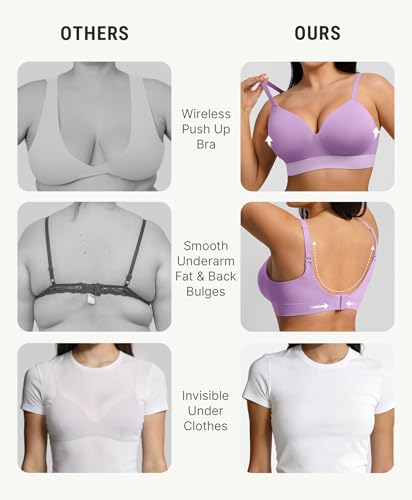 Image of FeelinGirl Wireless Supportive Bra for Women, Seamless Comfort Bralettes No Underwire Full Coverage Everyday Bras