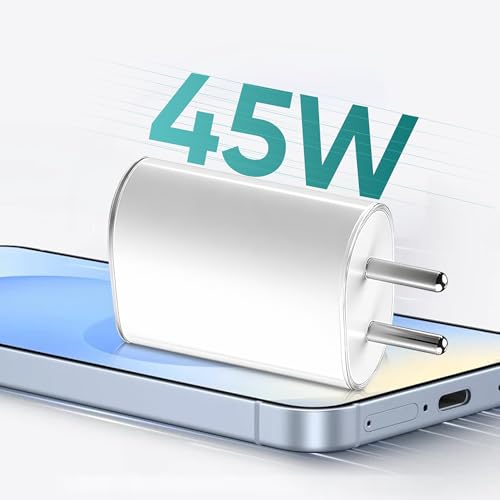 Image of KARWAN 45W PPS Charger [2Yrs Warranty] USB C Rapid Fast Charging Adapter Compatible with Nothing Phone 4a /3a /2a /3 /2 /Pro /Plus /Lite /CMF Phone 1 /2 Pro,Buds & More,PD 45W Type C BIS Certified Wall Charger