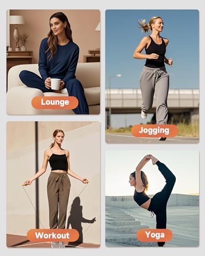 GAYHAY Joggers for Women with Pockets - Womens Sweatpants Lightweight Yoga Lounge Pants for Athletic Workout Gym Running