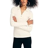 Nautica Women's Ribbed Long-Sleeve Polo