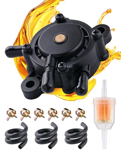 Fuel Pump Replacement w/Filter & Fuel Hose, Fits Briggs & Stratton, John Deere, Kohler, Cub Cadet, Mikuni, Kawasaki, Yamaha, Pulse Fuel Pump for Lawn Mower Riding Mower Golf Cart, 808492 808656