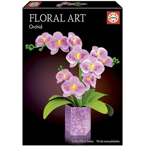 Miniatura 7 de Educa - Orquídea Floral Art | Kit de manualidades para realizar una orquídea en papel sin necesidad de pegamento, ni tijeras | Set perfecto para regalar | Manualidad para decoración | +14 años (20135)