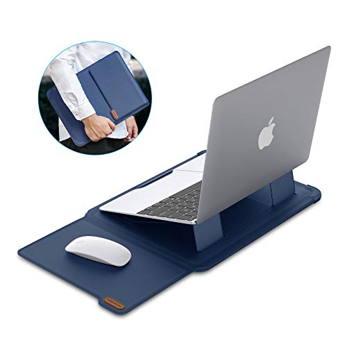 Nillkin 15.6 Inch Laptop Sleeve Case Laptop Stand Adjustable, Computer Shock Resistant Bag With Mouse Pad For Macbook Pro 16"/15" 15.6" Dell Lenovo Hp Asus Acer Samsung Sony Chromebook Computer, Blue #TOP1