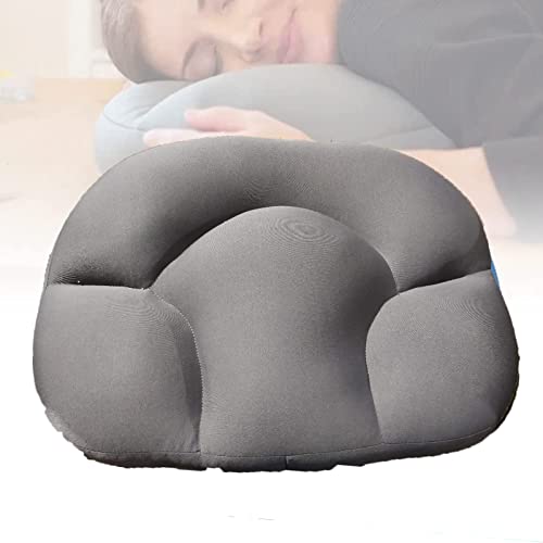 Well Sleep Pillow, 3D Good Night Pillow, 3D Pillow All-Round Neck Support Sleep, Ergonomic Headrest with Creative Micro Airball Pillow, Egg-Shaped Sleep Well Pillows Neck and Back Foam Particle-Grey